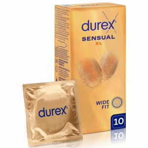 Durex Sensual XL Prezerwatywy Powiększone duży rozmiar nawilżane 10 szt.