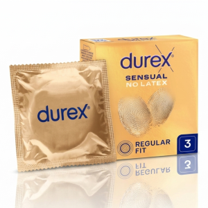 Durex Sensual No Latex Prezerwatywy bez lateksu cienkie nawilżane 3 szt.