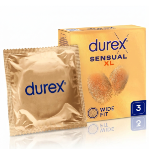 Durex Sensual XL Prezerwatywy Powiększone duży rozmiar nawilżane 3 szt.