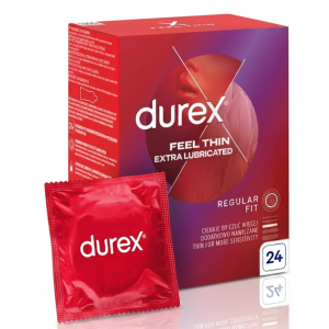 Durex Feel Thin Extra Lubricated prezerwatywy super cienkie dodatkowo nawilżane 24 szt.