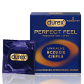 Durex Perfect Feel Cienkie prezerwatywy nawilżane bez lateksu 3 szt.