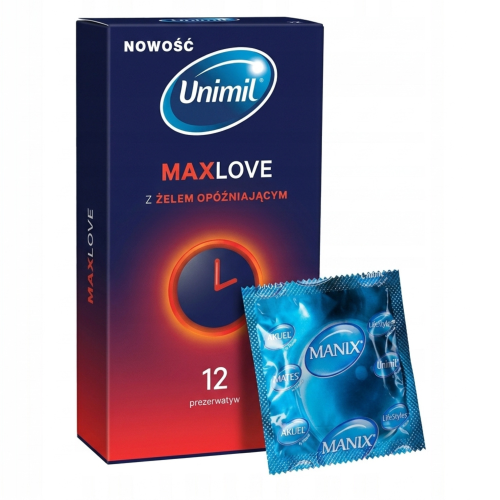Prezerwatywy opóźniające wytrysk Unimil Max Love dłuższy stosunek 12 szt.