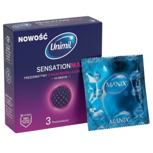 Prezerwatywy z wypustkami Unimil Sensation Max Stymulujące cienkie 3 szt.
