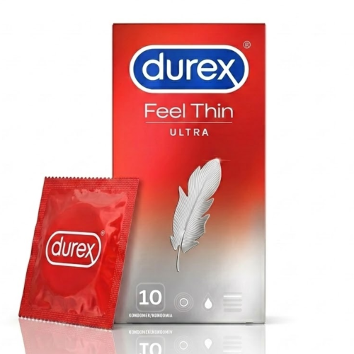 Durex Feel Ultra Thin Prezerwatywy super cienkie nawilżane 10 szt.