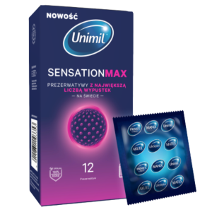 Prezerwatywy z wypustkami Unimil Sensation Max Stymulujące cienkie 12 szt.