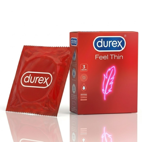 Durex Feel Thin prezerwatywy cienkie nawilżane 3 szt.