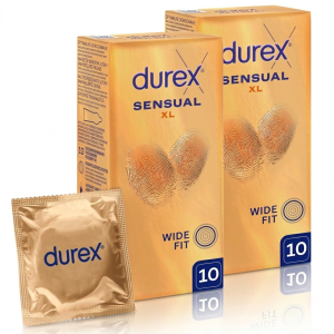 Durex Sensual XL Prezerwatywy Powiększone duży rozmiar nawilżane 2x 10 szt.
