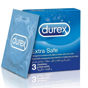 Durex Extra Safe Prezerwatywy pogrubione mocne nawilżane 3 szt.