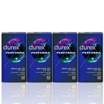 Durex Performa Prezerwatywy z żelem opóźniającym wytrysk dłuższe doznania 4x 12 szt.