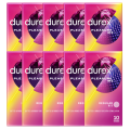 Durex Pleasure me Prezerwatywy prążkowane z wypustkami cienkie nawilżane 10x 10 szt.