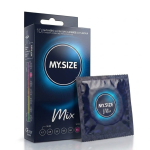 MY SIZE MIX Prezerwatywy rozmiar 64 mm dopasowane do obwodu cienkie smakowe prążkowane 10 szt.