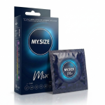 MY SIZE MIX Prezerwatywy rozmiar 69 mm dopasowane do obwodu cienkie smakowe prążkowane 10 szt.
