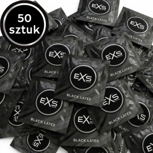 Prezerwatywy czarne EXS Black Latex cienkie nawilżane lateksowe 50 szt.