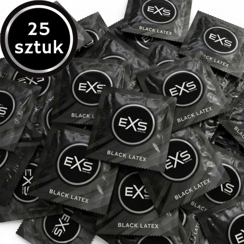Prezerwatywy czarne EXS Black Latex cienkie nawilżane lateksowe 25 szt.