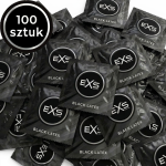 Prezerwatywy czarne EXS Black Latex cienkie nawilżane lateksowe 100 szt.
