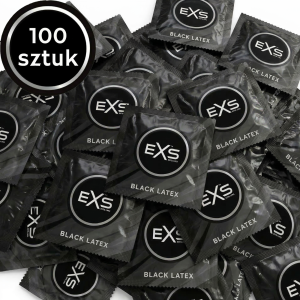 Prezerwatywy czarne EXS Black Latex cienkie nawilżane lateksowe 100 szt.