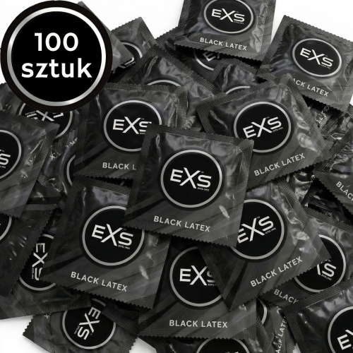 Prezerwatywy czarne EXS Black Latex cienkie nawilżane lateksowe 100 szt.