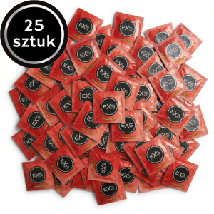 Prezerwatywy smakowe EXS Strawberry truskawkowe cienkie nawilżane 25 szt.