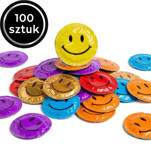 Klasyczne prezerwatywy EXS Smiley Face  wegańskie zestaw 100 szt.