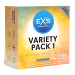 Prezerwatywy EXS Variety Pack 1 - mix cienkie smakowe czarne 48 szt.