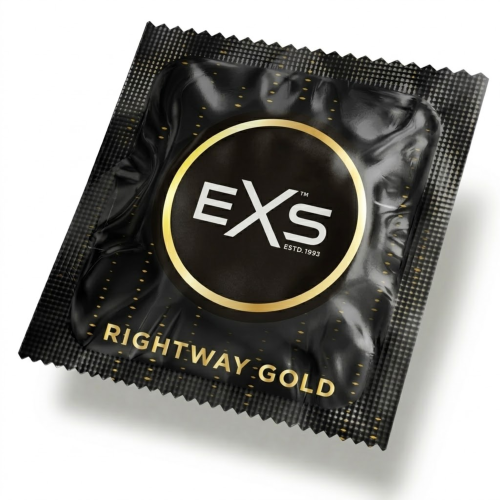 Prezerwatywy cienkie EXS Rightway Gold nawilżane wegańskie 1 szt.