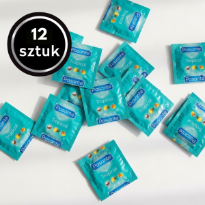 Prezerwatywy Smakowe Zapachowe Pasante Tropical Cienkie Nawilżane 12 szt.