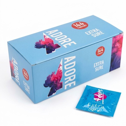 Prezerwatywy pogrubione Pasante Adore Extra Sure nawilżane 144 szt.
