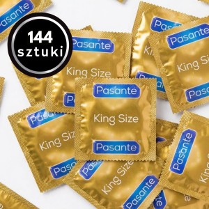  King Size Prezerwatywy XL Powiększone Nawilżane Większe 144 szt.