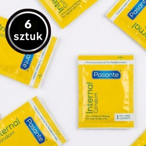Prezerwatywy Damskie Pasante Internal Female Wewnętrzne Nawilżane Zestaw 6 szt.