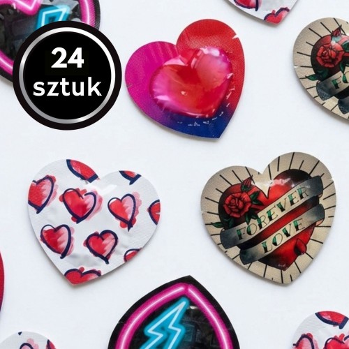 Prezerwatywy cienkie Pasante Heart w kształcie serca 24 szt.
