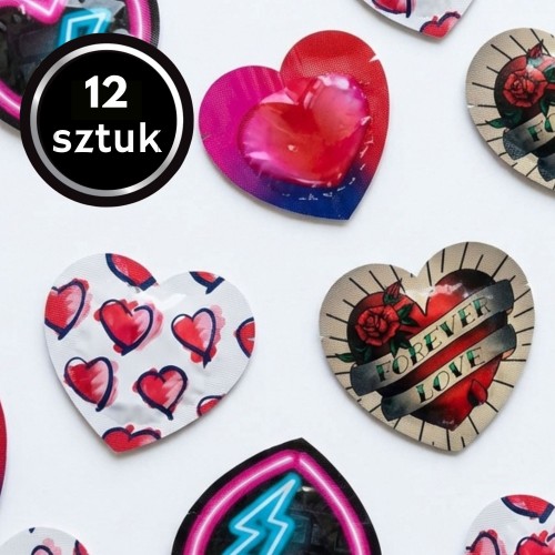 Prezerwatywy cienkie Pasante Heart w kształcie serca 12 szt.