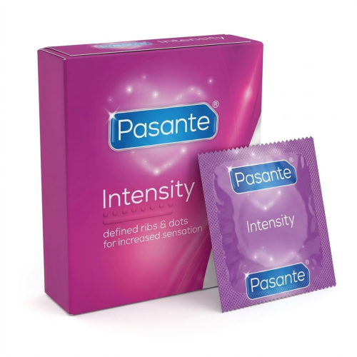 Prezerwatywy prążkowane Pasante Intensity wypustki stymulujące intensywne 3 szt.