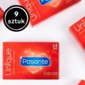  Pasante Unique Prezerwatywy Nielateksowe Ultracienkie Nawilżane Hipoalergiczne 9 szt.