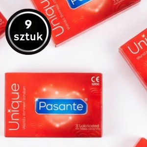  Pasante Unique Prezerwatywy Nielateksowe Ultracienkie Nawilżane Hipoalergiczne 9 szt.
