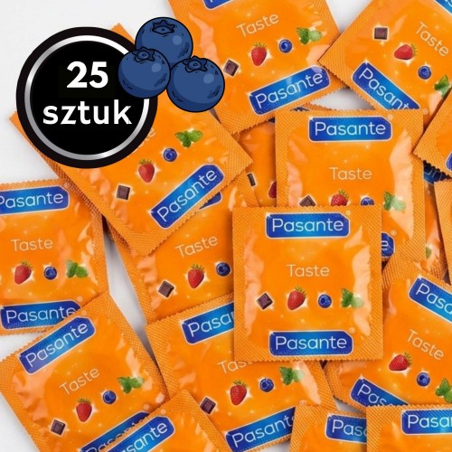 Prezerwatywy smakowe Pasante Blueberry jagodowe zapachowe 25 szt.