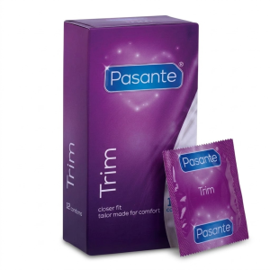  Pasante Trim Prezerwatywy Wąskie Ściśle Przylegające Mniejszy Rozmiar 12 szt.