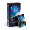 Prezerwatywy Pasante Glow Świecące w Ciemności Fluorescencyjne Nawilżane 12 szt.