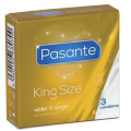 Prezerwatywy powiększone Pasante King Size rozmiar XL nawilżane 3 szt.
