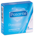Prezerwatywy prążkowane Pasante Passion nawilżane stymulujące 3 szt.