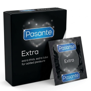 Pasante Extra Prezerwatywy Pogrubiane Mocne Nawilżane Wzmocnione Bezpieczne 3 szt.