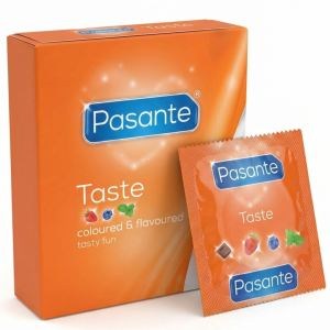  Prezerwatywy Smakowe Pasante Taste Flavour Mix 3 Smaki Truskawka Jagoda Mięta 3 szt.