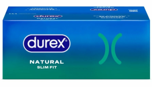 Durex  Natural Slim Fit Prezerwatywy dopasowane mniejszy rozmiar cienkie nawilżane 144 szt.