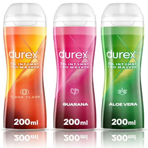Durex Play Massage żel intymny nawilżający i do masażu Aloe Vera Guarana i Ylang Ylang 3x 200 ml