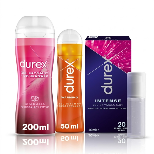 Durex żele intymne 3 rodzaje guarana rozgrzewający i stymulujący