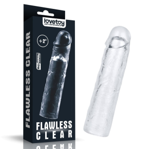 Nakładka na penisa przedłuża powiększa rozmiar przezroczysta 19 cm LOVETOY Flawless Clear