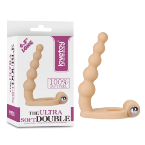 Nakładka na penisa z wibracjami do podwójnej penetracji LOVETOY The Ultra Soft Bead 6.5"