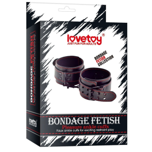 Kajdanki na nogi ekoskóra czarne LOVETOY Ankle Cuffs