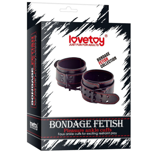 Kajdanki na nogi BDSM Lovetoy Ankle Cuffs ekoskóra czarne 1szt.