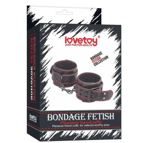 Kajdanki na ręce ekoskóra czarne LOVETOY Hand Cuffs