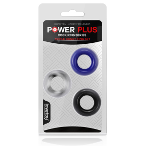 Pierścień erekcyjny dłuższa erekcja LOVETOY Power Plus Cockring 3 szt.